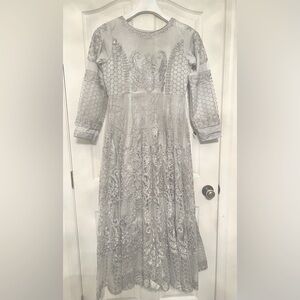 Silver grey Pakistani Desi  maxi dress. New. Medium size.